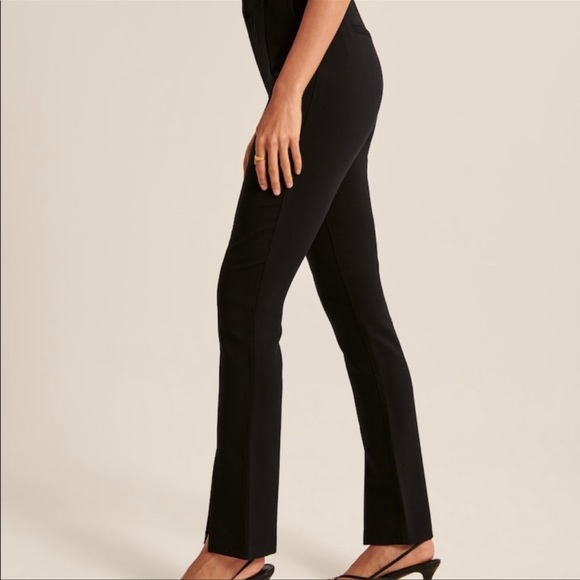 Abercrombie Black Split Hem Pants - Picture 2 of 10